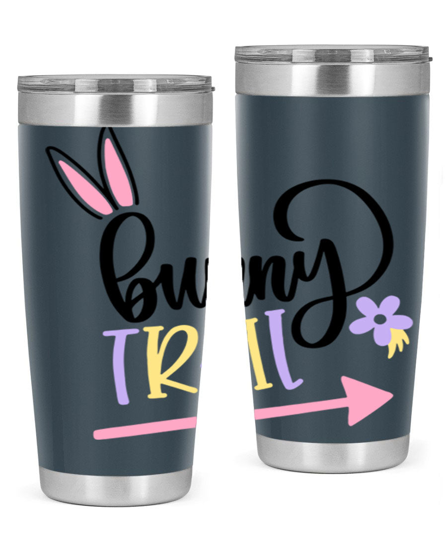 Bunny Trail 67# Easter Tumbler featuring a double wall vacuum design, perfect for hot and cold beverages.