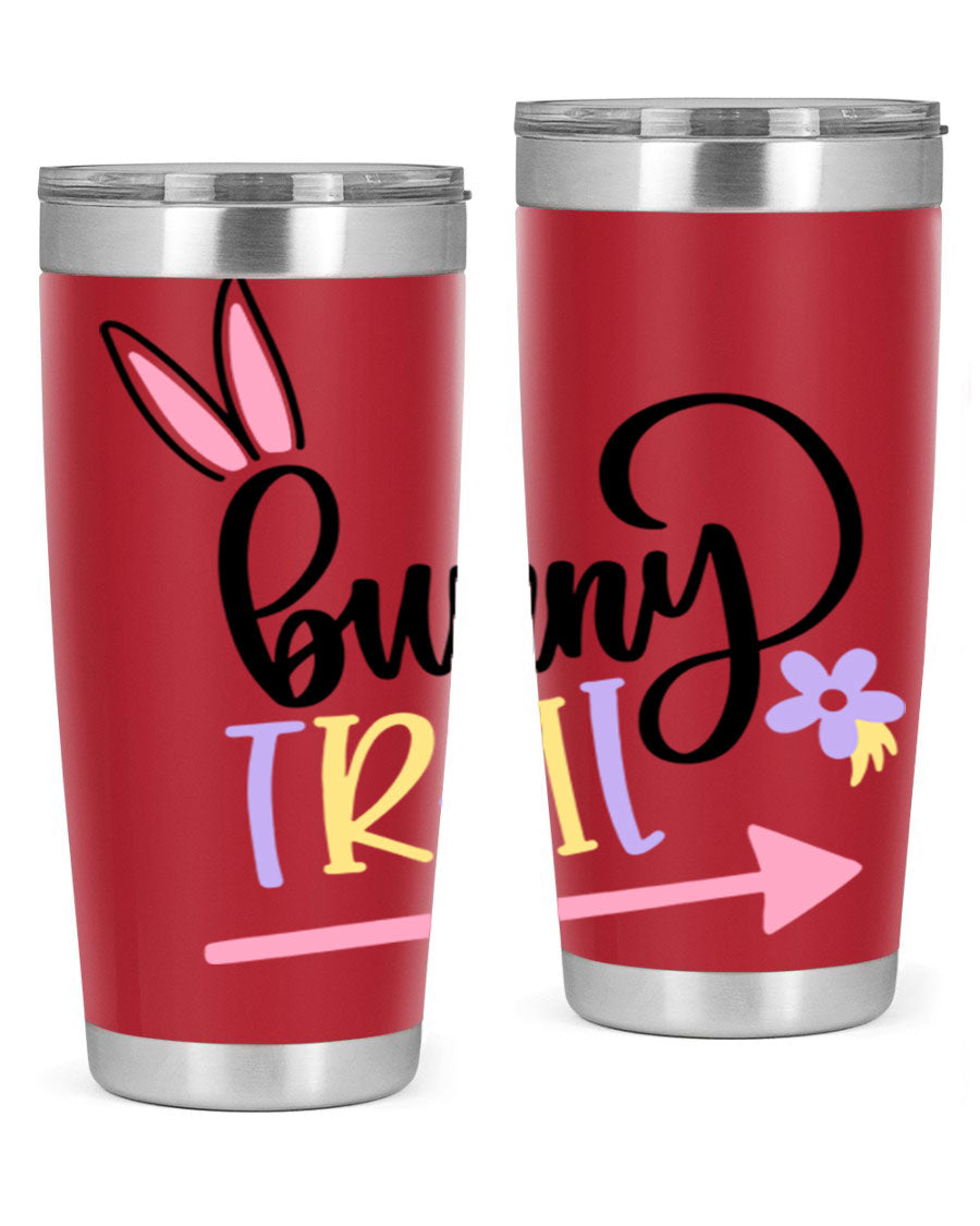 Bunny Trail 67# Easter Tumbler featuring a double wall vacuum design, perfect for hot and cold beverages.