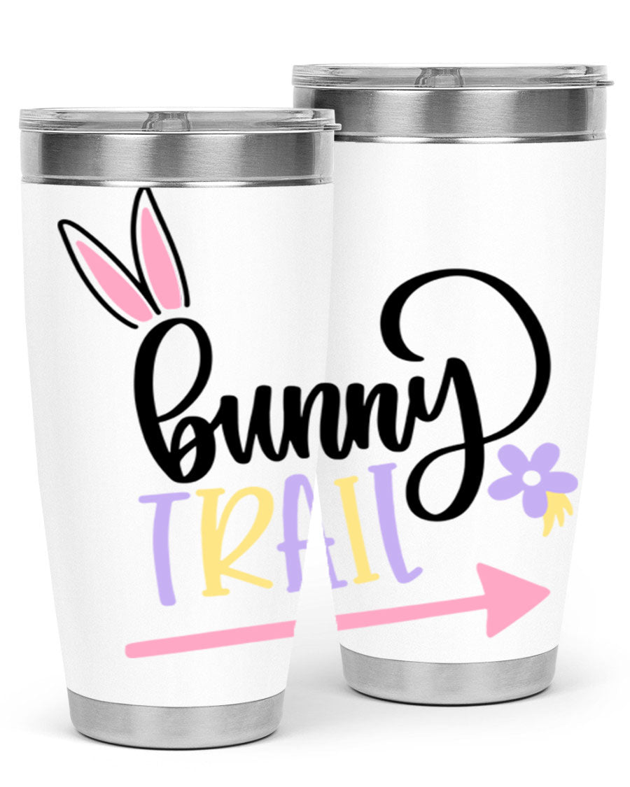 Bunny Trail 67# Easter Tumbler featuring a double wall vacuum design, perfect for hot and cold beverages.