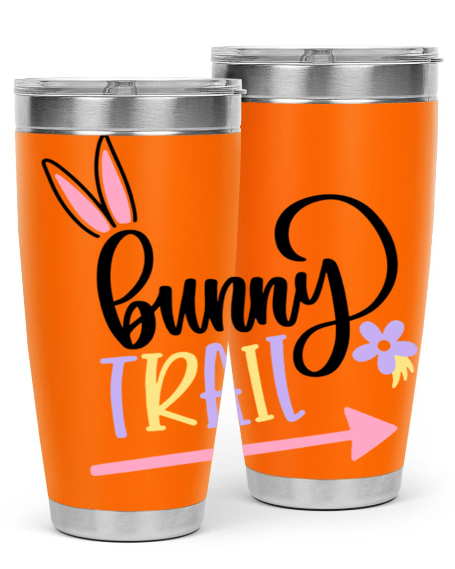 Bunny Trail 67# Easter Tumbler featuring a double wall vacuum design, perfect for hot and cold beverages.