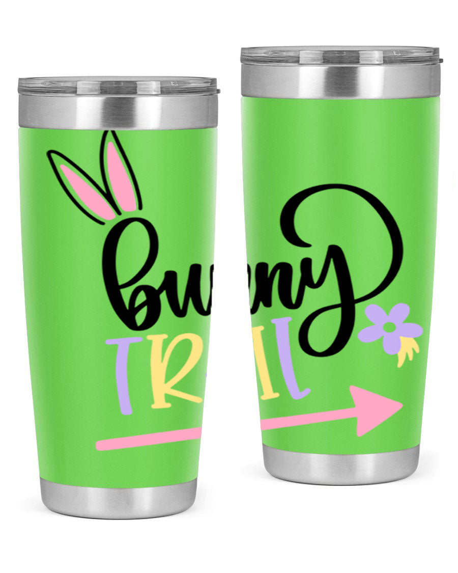 Bunny Trail 67# Easter Tumbler featuring a double wall vacuum design, perfect for hot and cold beverages.