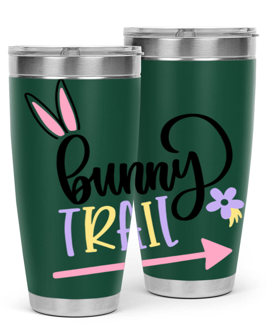 Bunny Trail 67# Easter Tumbler featuring a double wall vacuum design, perfect for hot and cold beverages.