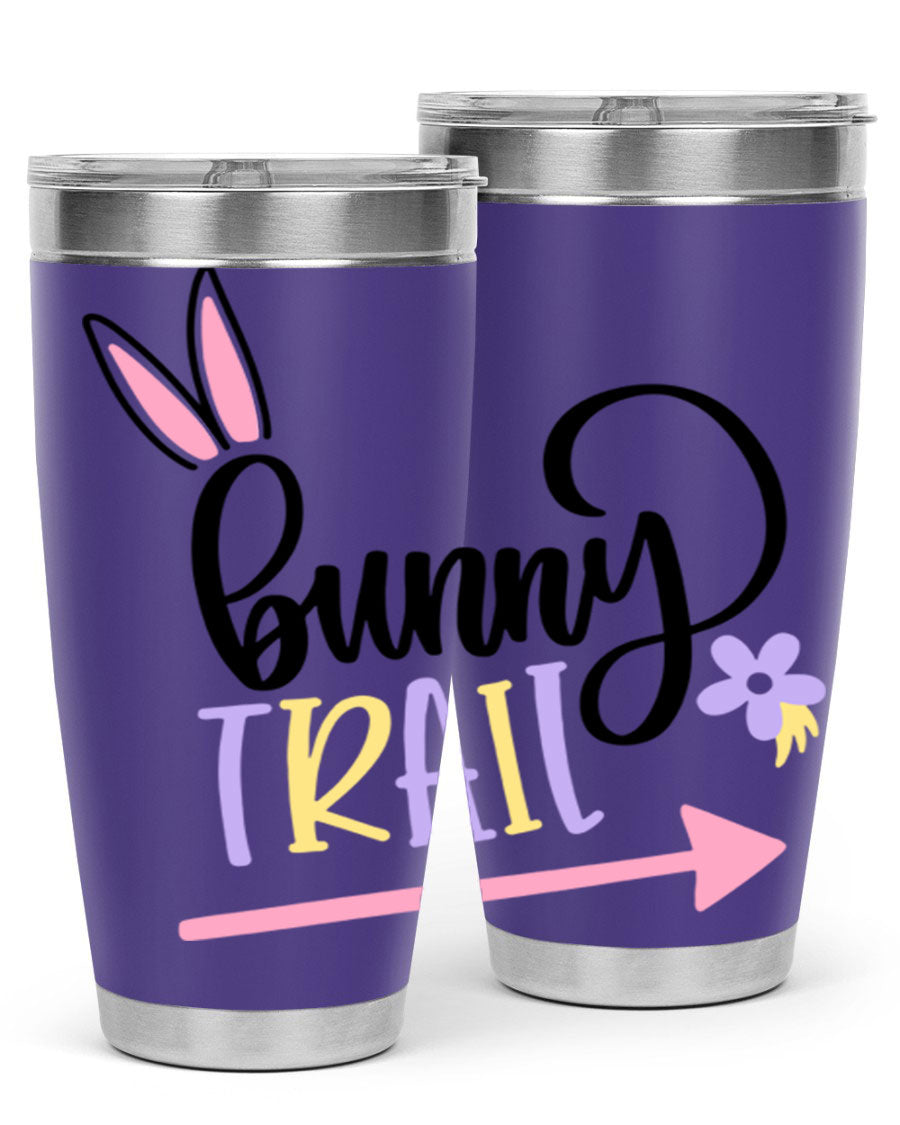 Bunny Trail 67# Easter Tumbler featuring a double wall vacuum design, perfect for hot and cold beverages.