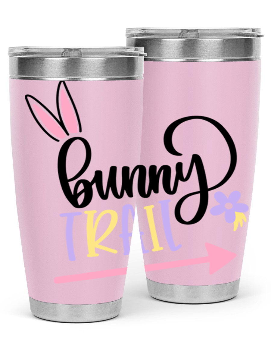 Bunny Trail 67# Easter Tumbler featuring a double wall vacuum design, perfect for hot and cold beverages.