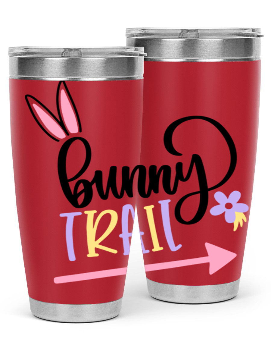 Bunny Trail 67# Easter Tumbler featuring a double wall vacuum design, perfect for hot and cold beverages.