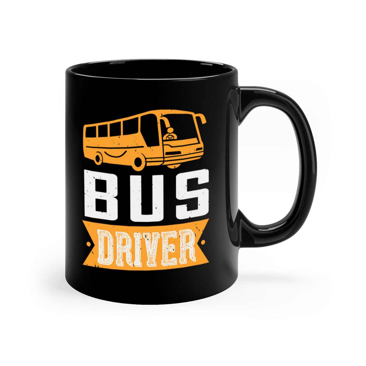 Bus driver Style 40# Mug featuring a glossy finish, colored handle, and interior, available in five colors.