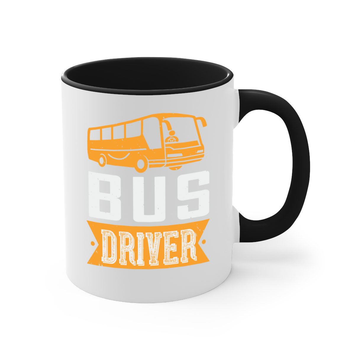 Bus driver Style 40# Mug featuring a glossy finish, colored handle, and interior, available in five colors.