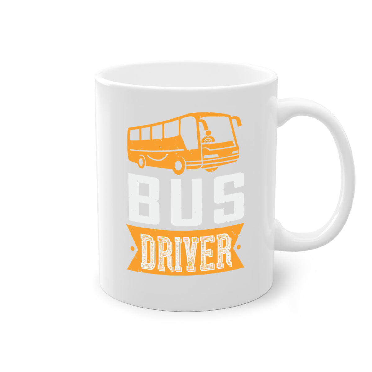 Bus driver Style 40# Mug featuring a glossy finish, colored handle, and interior, available in five colors.