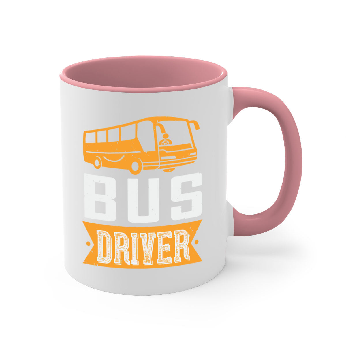 Bus driver Style 40# Mug featuring a glossy finish, colored handle, and interior, available in five colors.