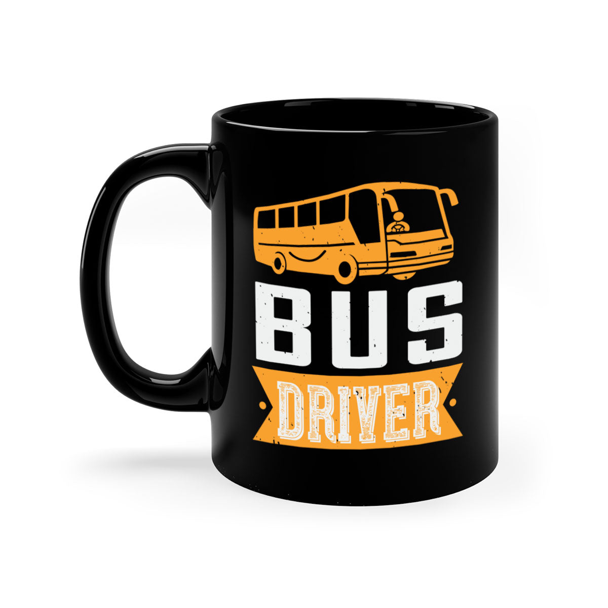 Bus driver Style 40# Mug featuring a glossy finish, colored handle, and interior, available in five colors.