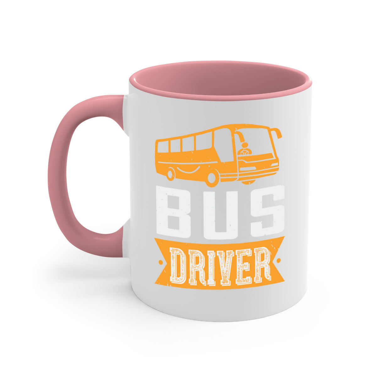 Bus driver Style 40# Mug featuring a glossy finish, colored handle, and interior, available in five colors.