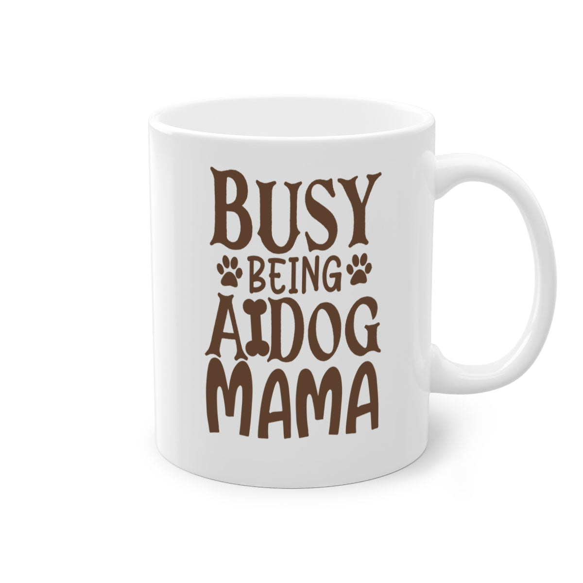 Busy Being A Dog Mama Style 124# Mug with a glossy finish, featuring a colored handle and interior, available in five colors.