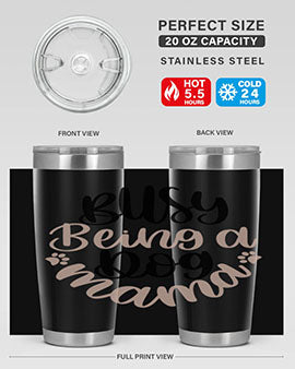 Busy Being A Dog Style 32# Tumbler in stainless steel with a fun dog-themed design, perfect for hot and cold beverages.