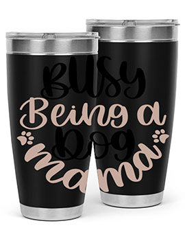 Busy Being A Dog Style 32# Tumbler in stainless steel with a fun dog-themed design, perfect for hot and cold beverages.