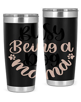 Busy Being A Dog Style 32# Tumbler in stainless steel with a fun dog-themed design, perfect for hot and cold beverages.