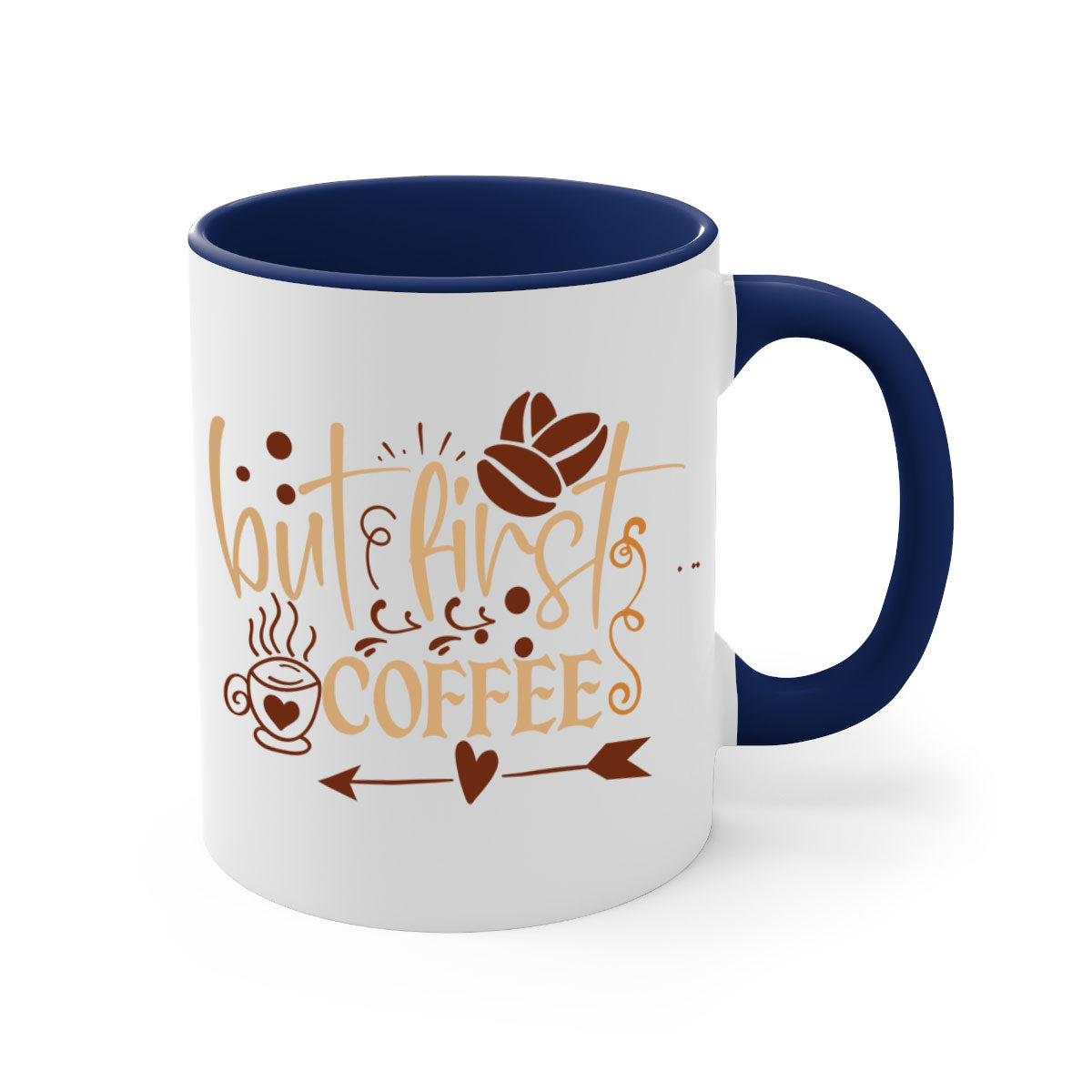 A stylish two-tone coffee mug with a glossy finish, featuring a colored handle and interior, available in multiple colors.