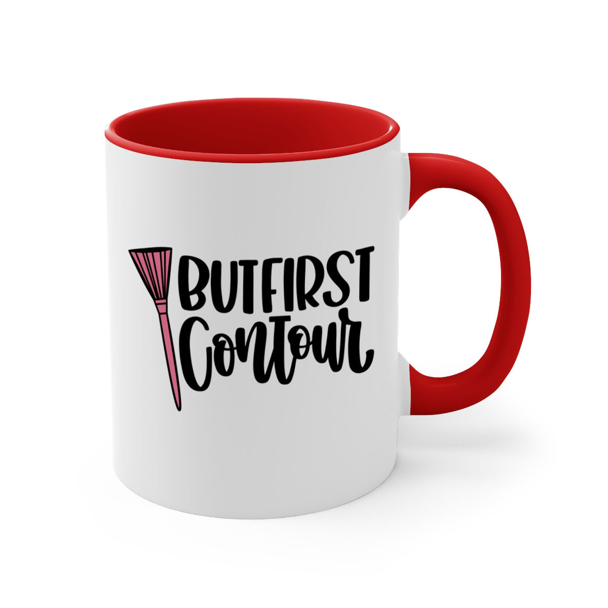 But First Contour Style 120# Mug in five vibrant colors with a glossy finish and easy-grip handle.