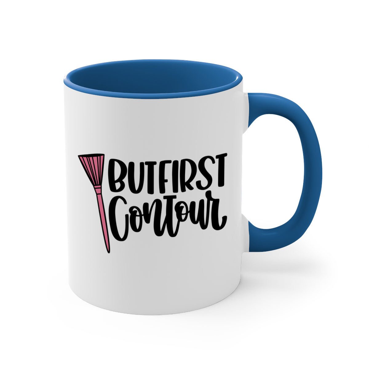 But First Contour Style 120# Mug in five vibrant colors with a glossy finish and easy-grip handle.