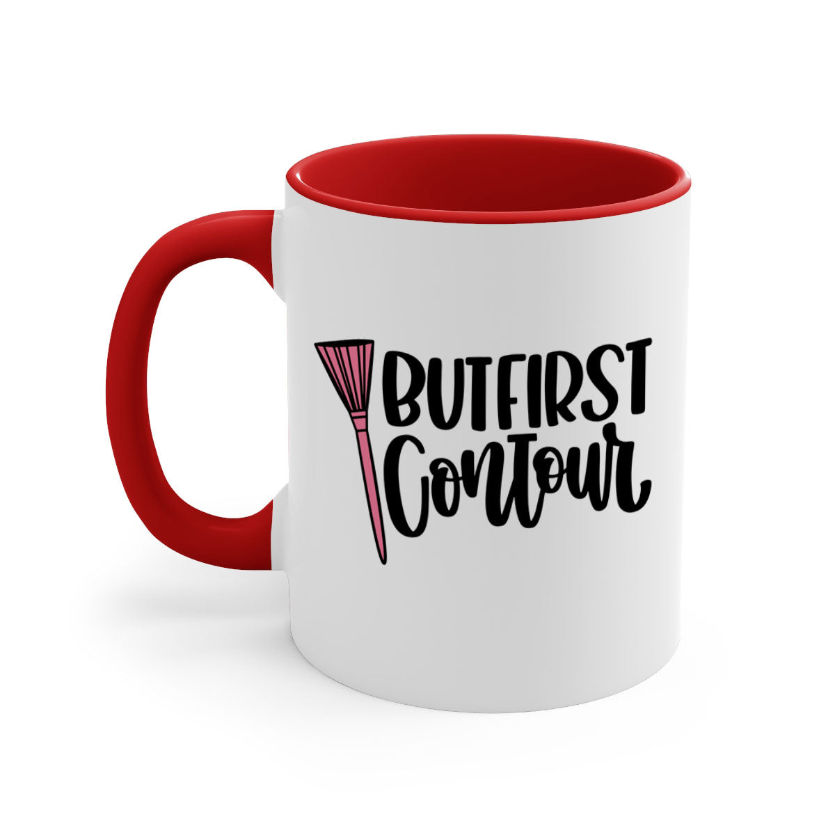 But First Contour Style 120# Mug in five vibrant colors with a glossy finish and easy-grip handle.