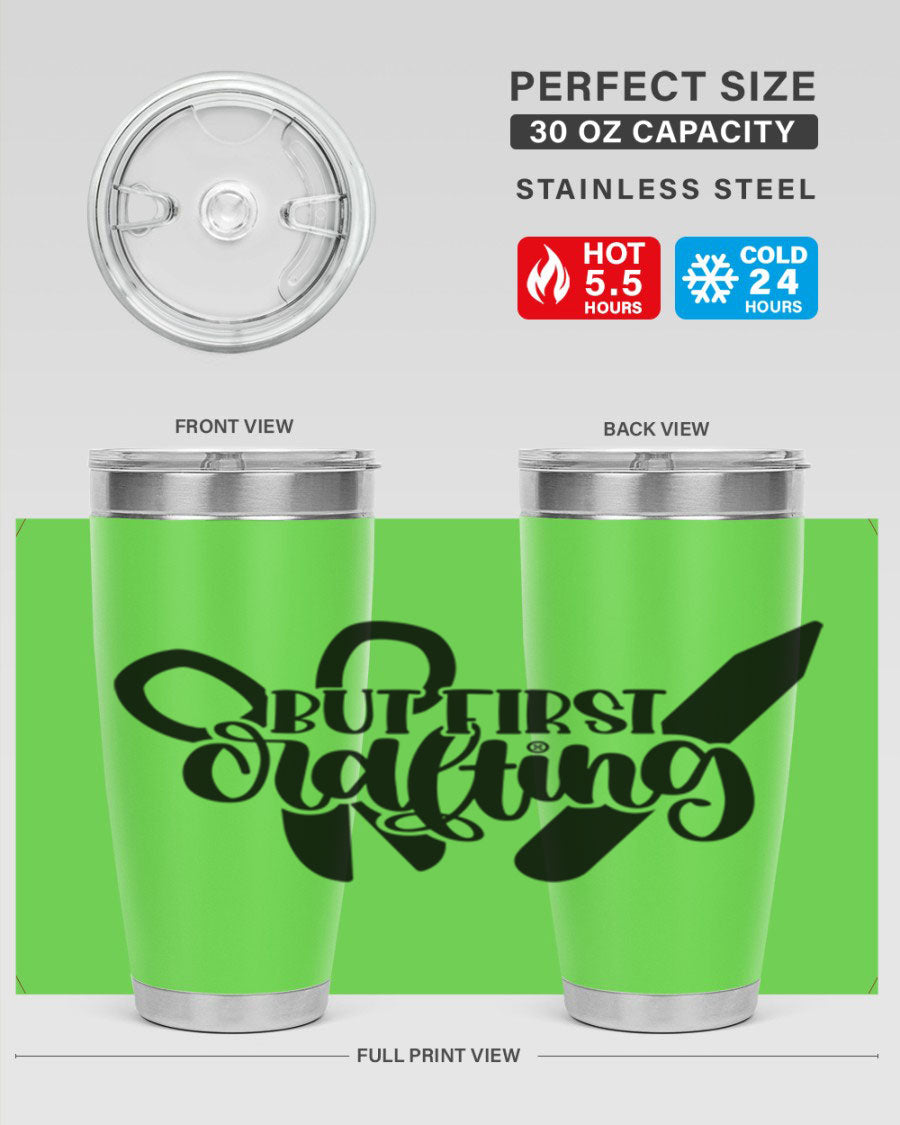 But First Crafting 44# Tumbler in stainless steel with a stylish design, perfect for hot and cold beverages.