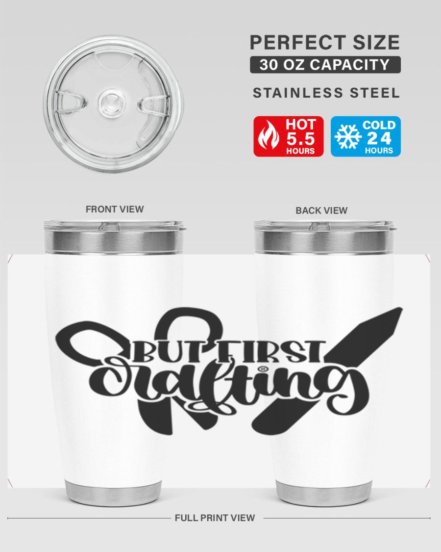 But First Crafting 44# Tumbler in stainless steel with a stylish design, perfect for hot and cold beverages.