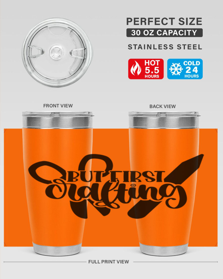 But First Crafting 44# Tumbler in stainless steel with a stylish design, perfect for hot and cold beverages.