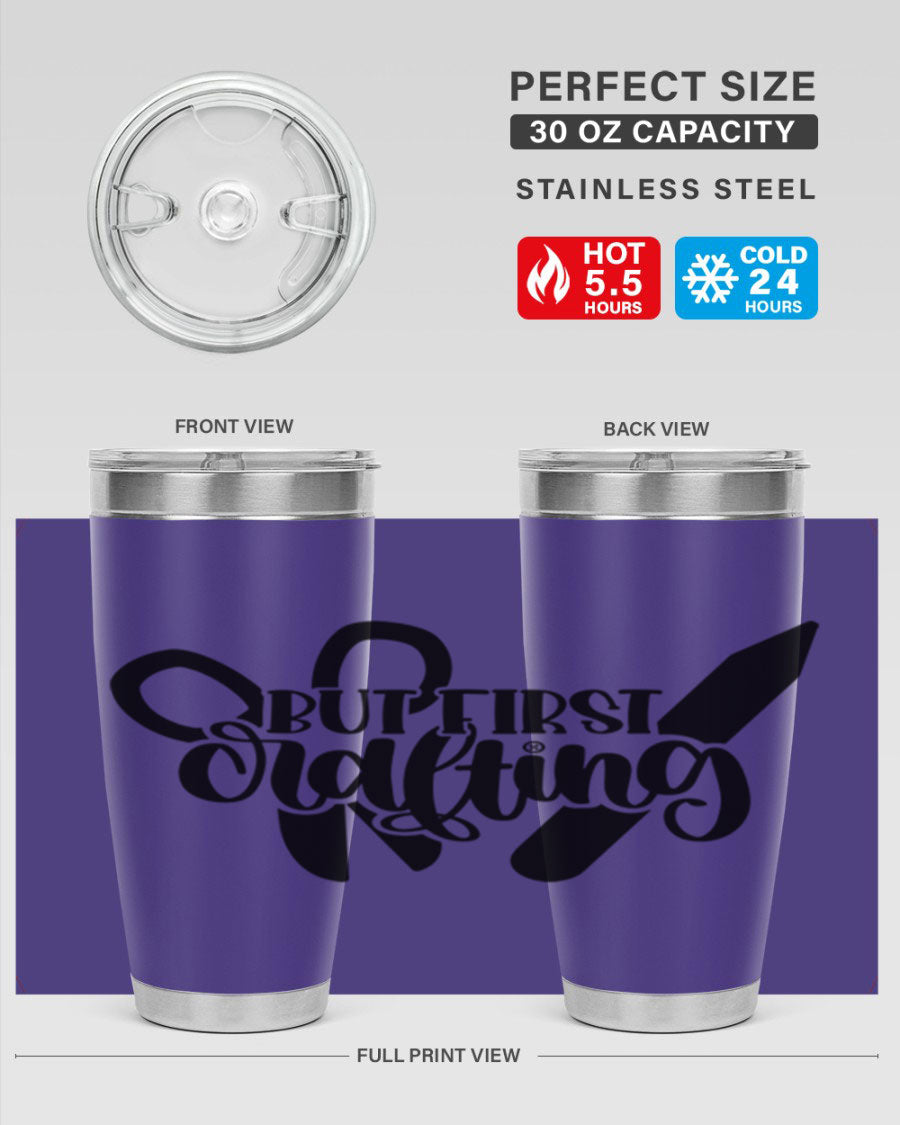 But First Crafting 44# Tumbler in stainless steel with a stylish design, perfect for hot and cold beverages.