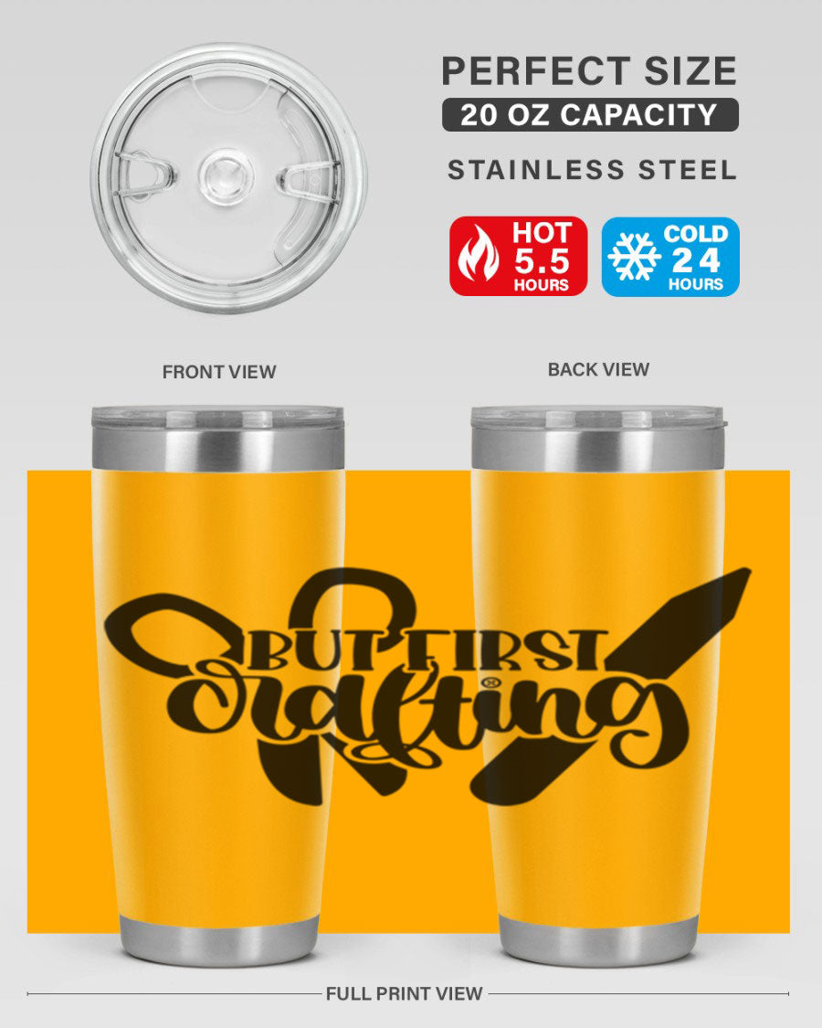 But First Crafting 44# Tumbler in stainless steel with a stylish design, perfect for hot and cold beverages.