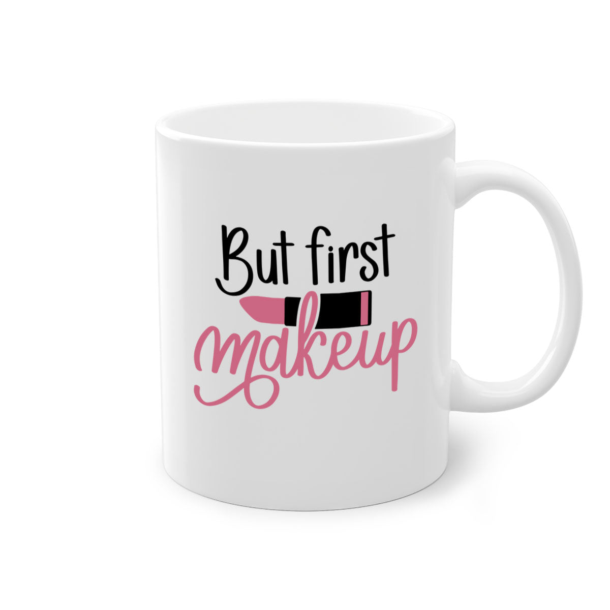 But First Makeup Style 117# Mug with colorful handle and interior, showcasing a glossy finish.