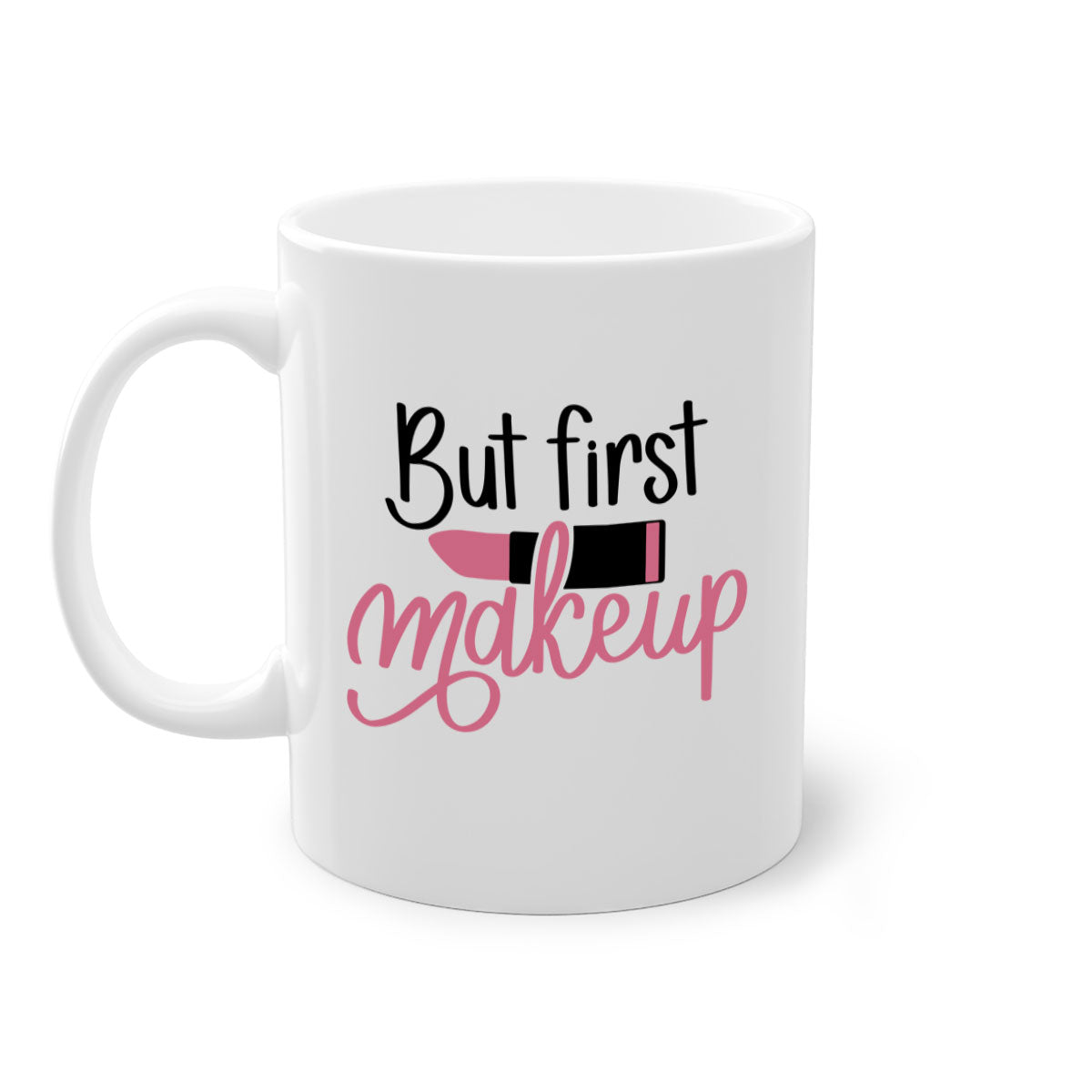 But First Makeup Style 117# Mug with colorful handle and interior, showcasing a glossy finish.