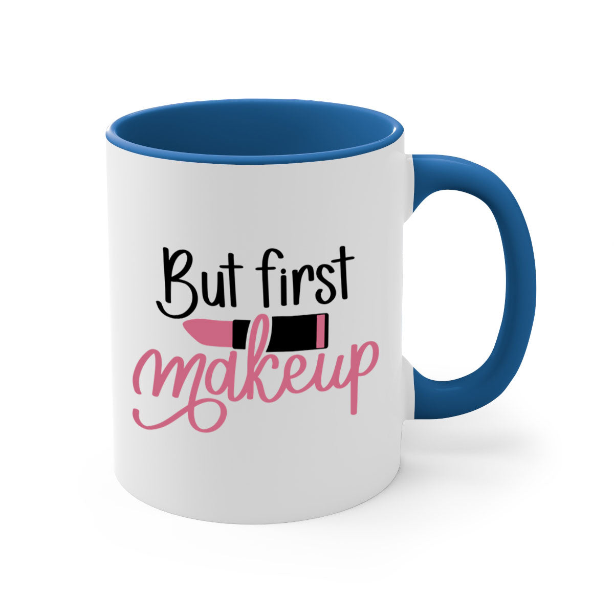 But First Makeup Style 117# Mug with colorful handle and interior, showcasing a glossy finish.