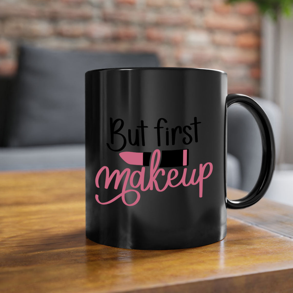 But First Makeup Style 117# Mug with colorful handle and interior, showcasing a glossy finish.