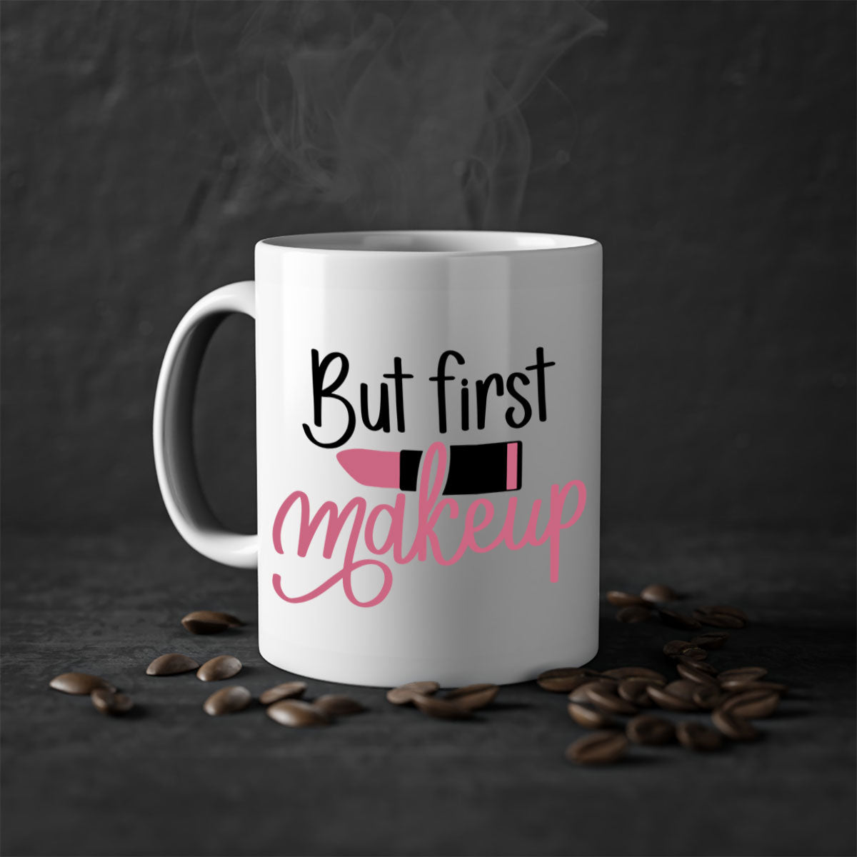 But First Makeup Style 117# Mug with colorful handle and interior, showcasing a glossy finish.