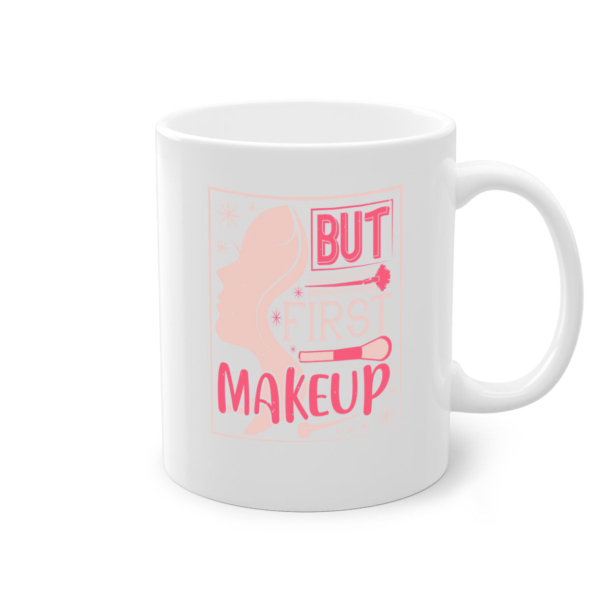 But first makeup Style 260# Mug featuring a two-tone design with a colored handle and glossy finish, available in multiple colors.