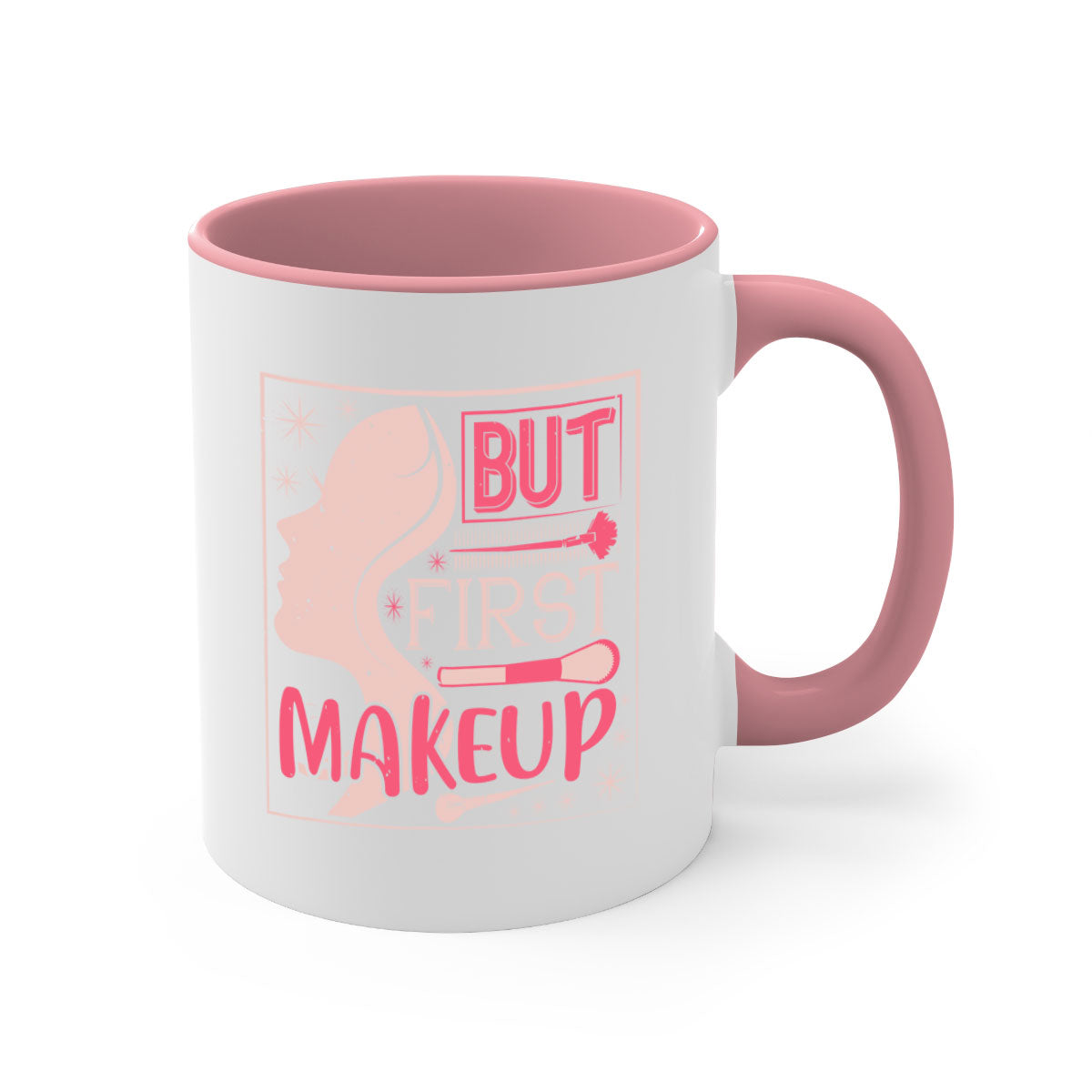 But first makeup Style 260# Mug featuring a two-tone design with a colored handle and glossy finish, available in multiple colors.