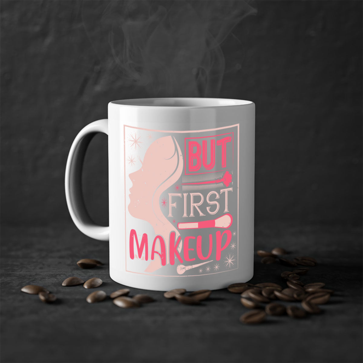 But first makeup Style 260# Mug featuring a two-tone design with a colored handle and glossy finish, available in multiple colors.