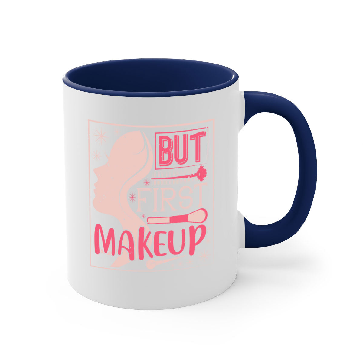 But first makeup Style 260# Mug featuring a two-tone design with a colored handle and glossy finish, available in multiple colors.