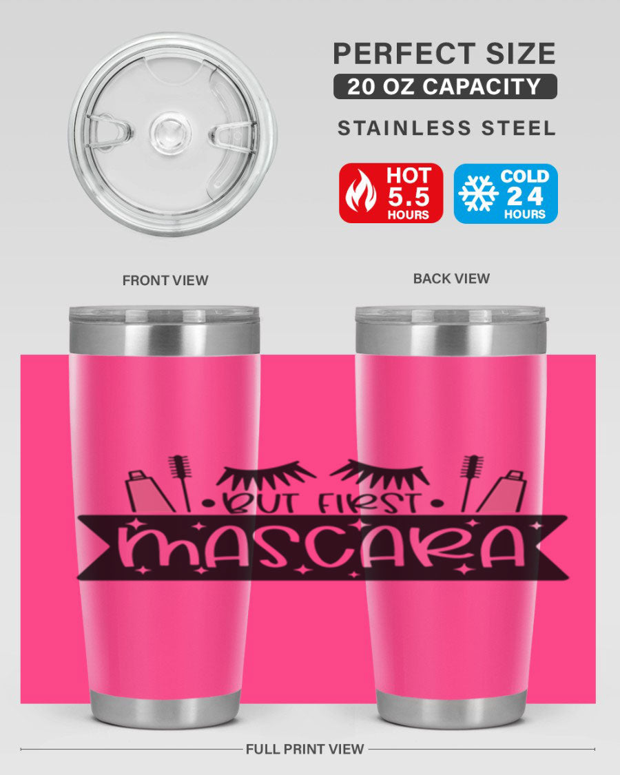 But First Mascara Style 114# tumbler in stainless steel with a stylish design, perfect for hot and cold beverages.