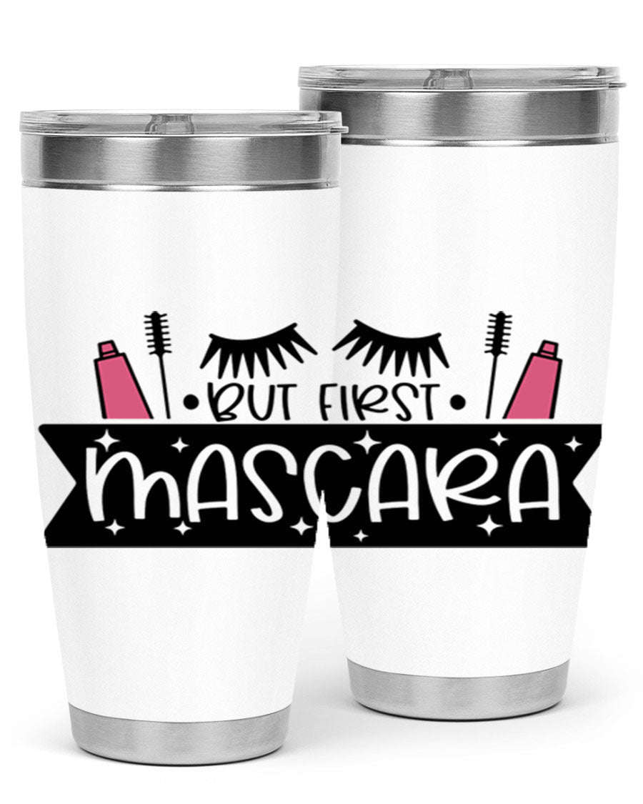 But First Mascara Style 114# tumbler in stainless steel with a stylish design, perfect for hot and cold beverages.