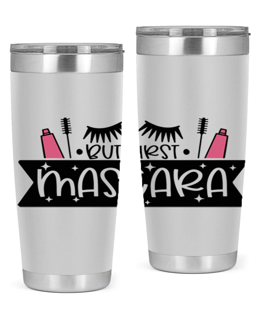 But First Mascara Style 114# tumbler in stainless steel with a stylish design, perfect for hot and cold beverages.