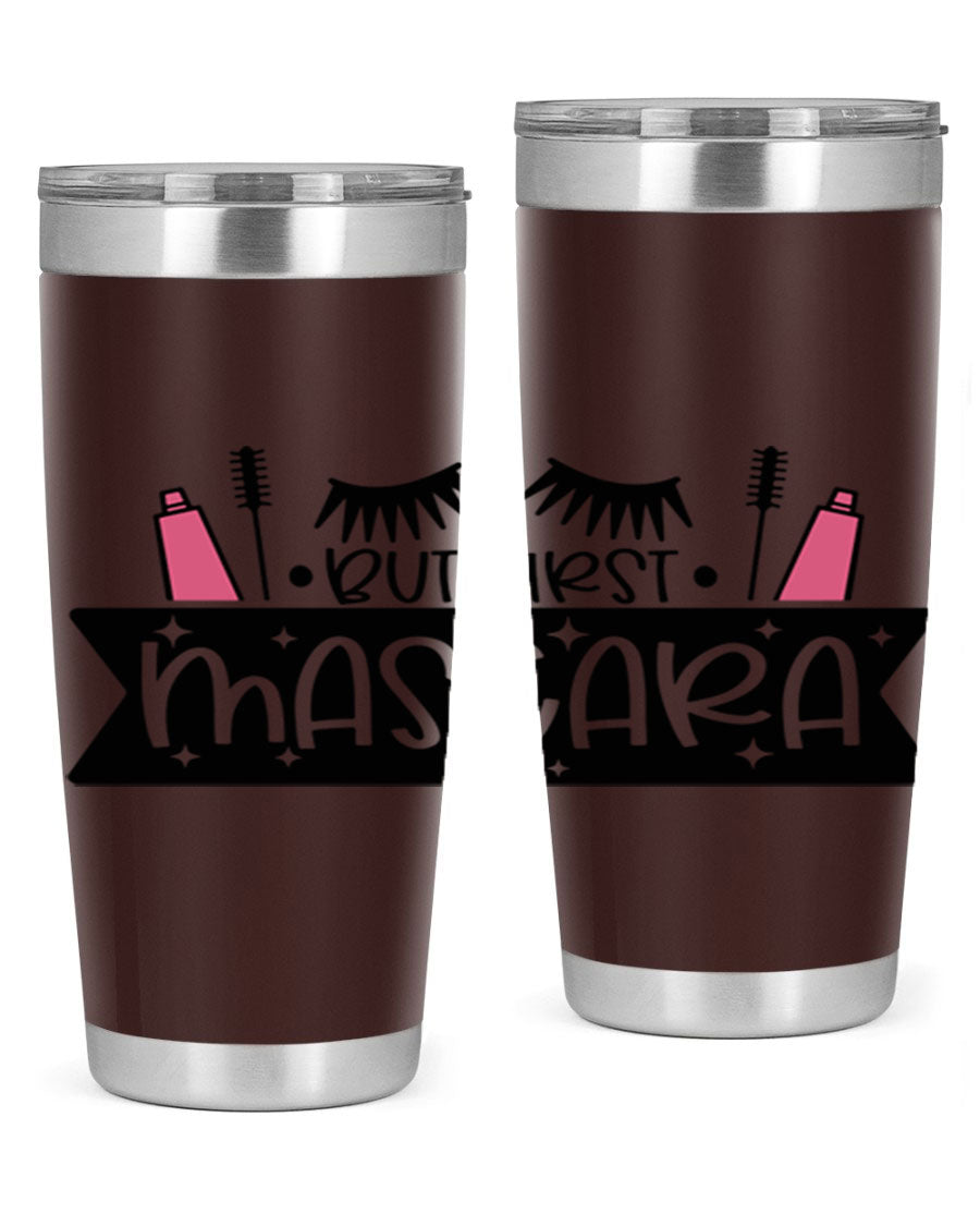 But First Mascara Style 114# tumbler in stainless steel with a stylish design, perfect for hot and cold beverages.