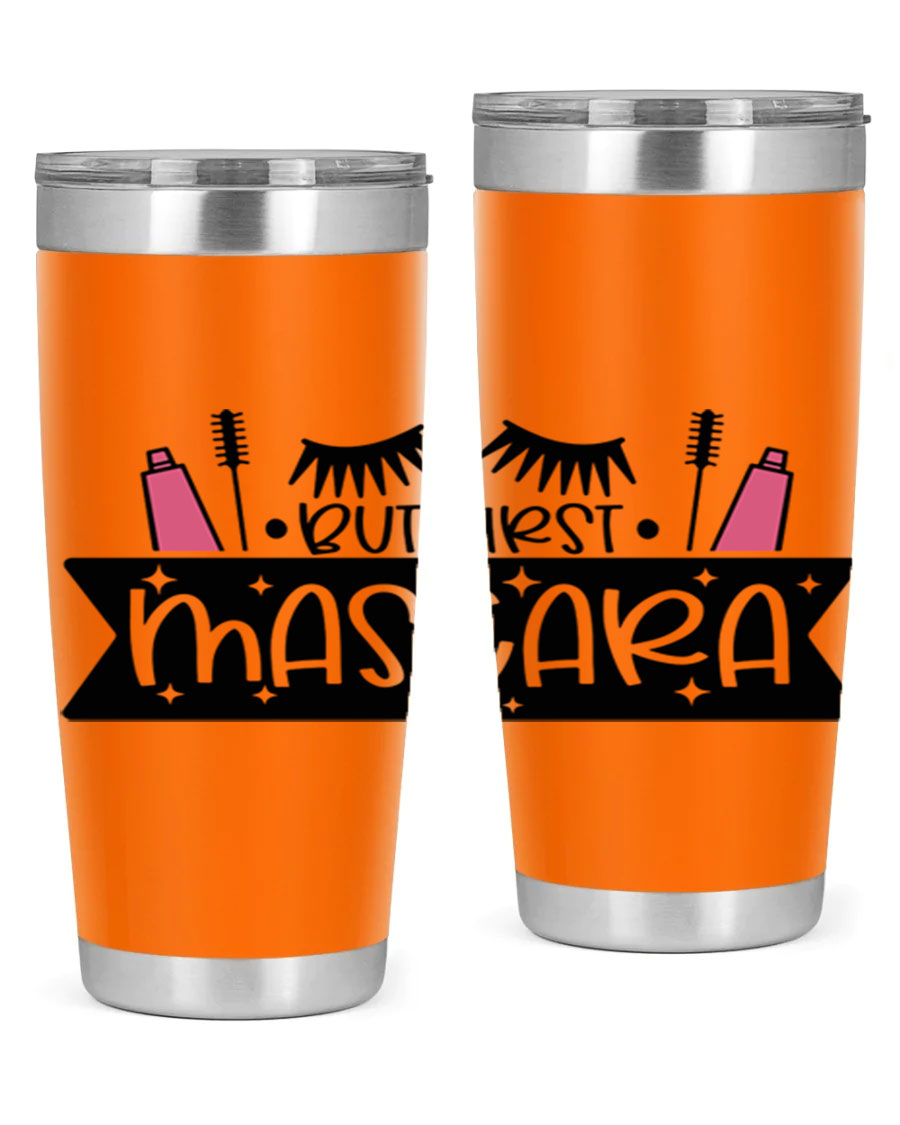 But First Mascara Style 114# tumbler in stainless steel with a stylish design, perfect for hot and cold beverages.