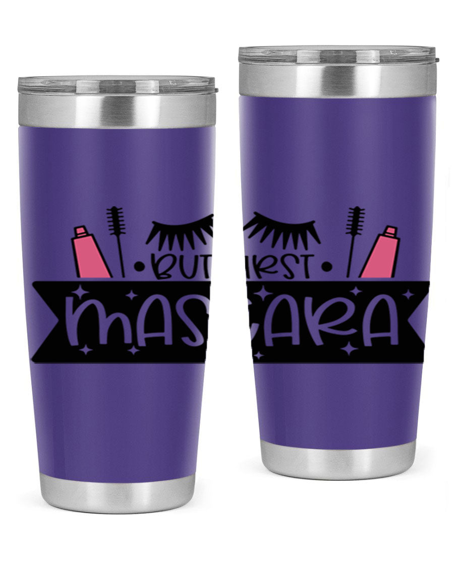 But First Mascara Style 114# tumbler in stainless steel with a stylish design, perfect for hot and cold beverages.