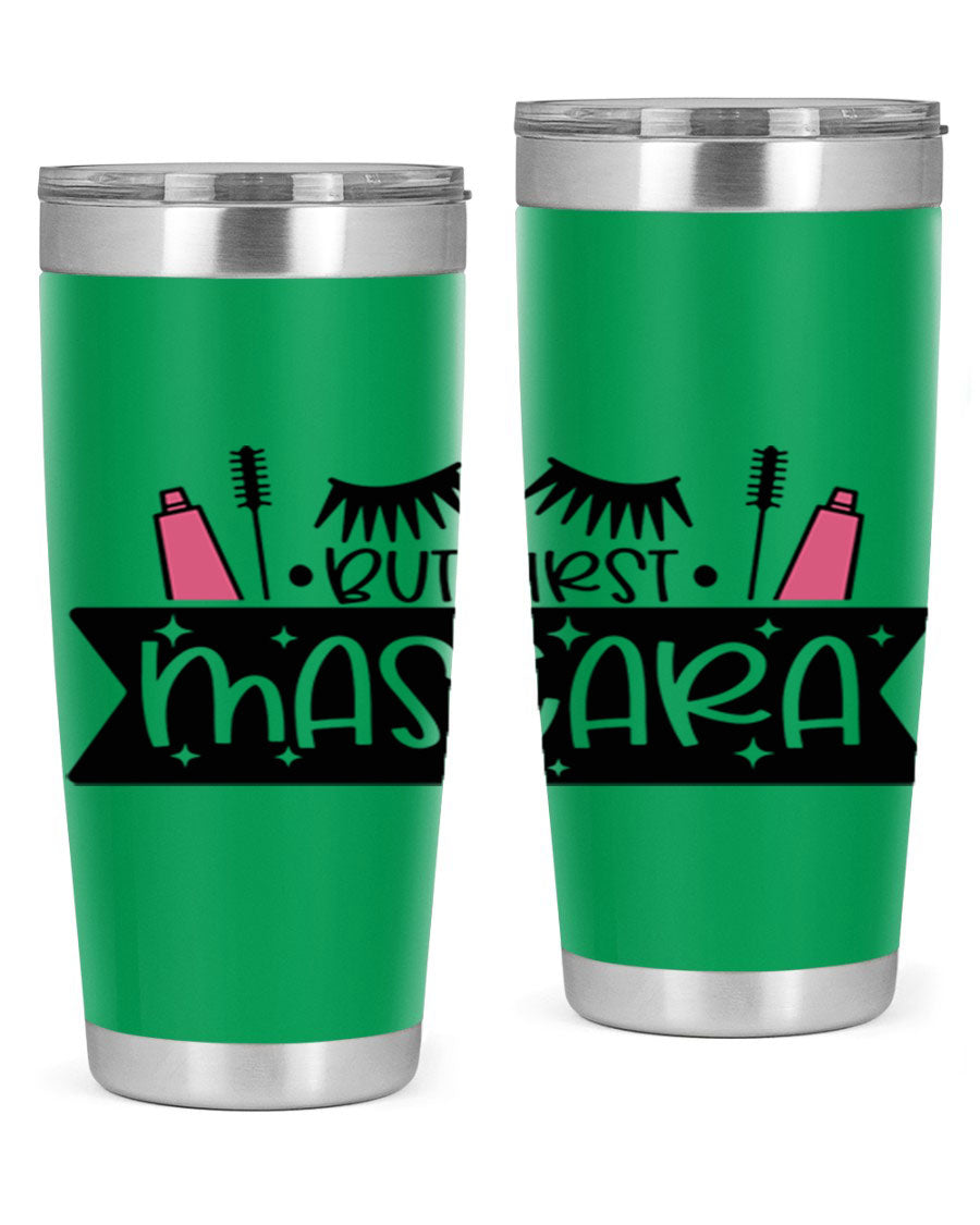 But First Mascara Style 114# tumbler in stainless steel with a stylish design, perfect for hot and cold beverages.