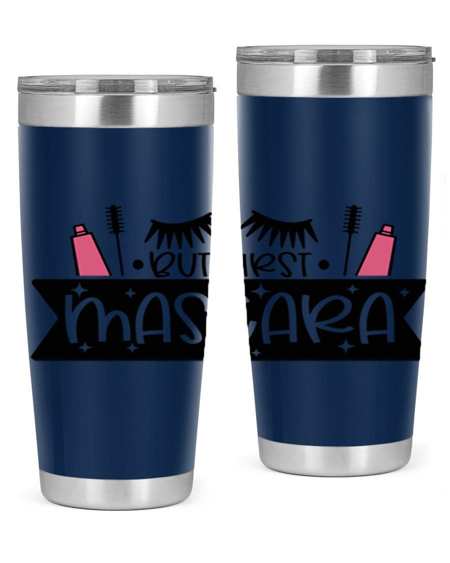 But First Mascara Style 114# tumbler in stainless steel with a stylish design, perfect for hot and cold beverages.