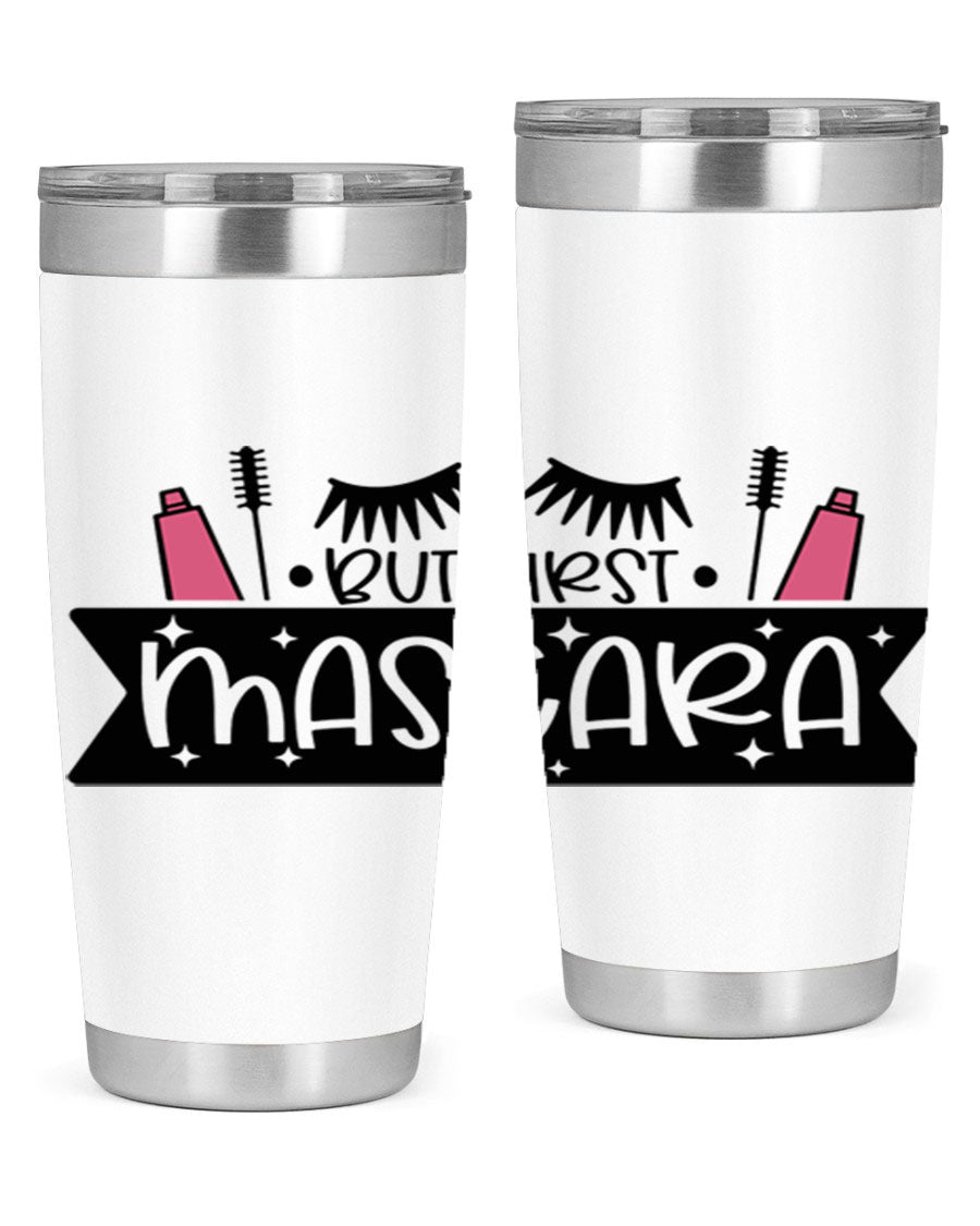 But First Mascara Style 114# tumbler in stainless steel with a stylish design, perfect for hot and cold beverages.