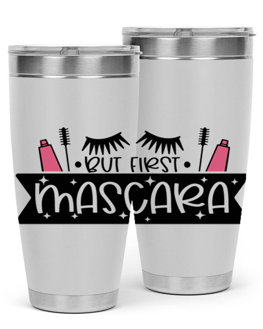 But First Mascara Style 114# tumbler in stainless steel with a stylish design, perfect for hot and cold beverages.