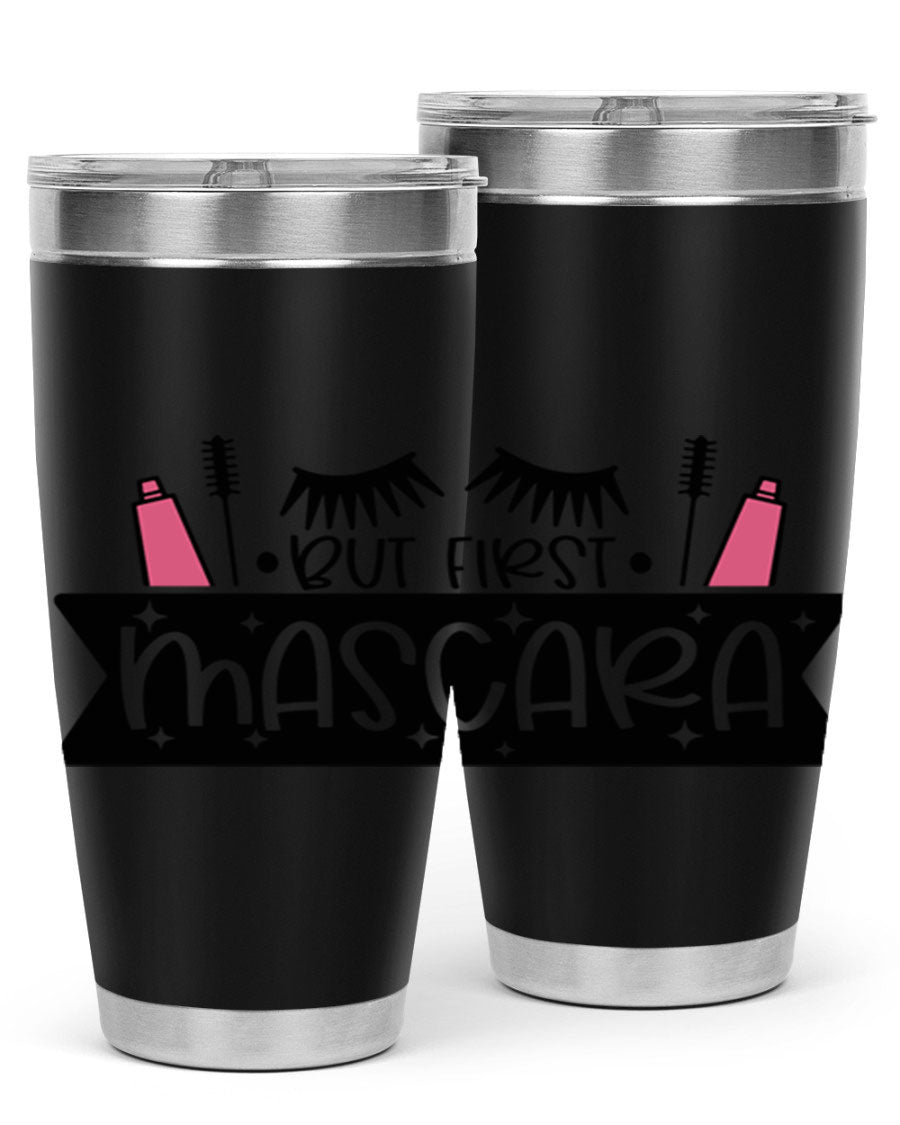 But First Mascara Style 114# tumbler in stainless steel with a stylish design, perfect for hot and cold beverages.