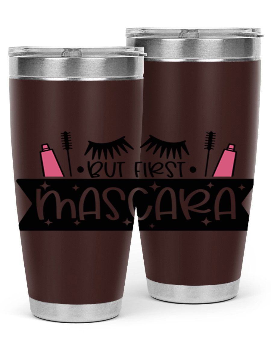 But First Mascara Style 114# tumbler in stainless steel with a stylish design, perfect for hot and cold beverages.