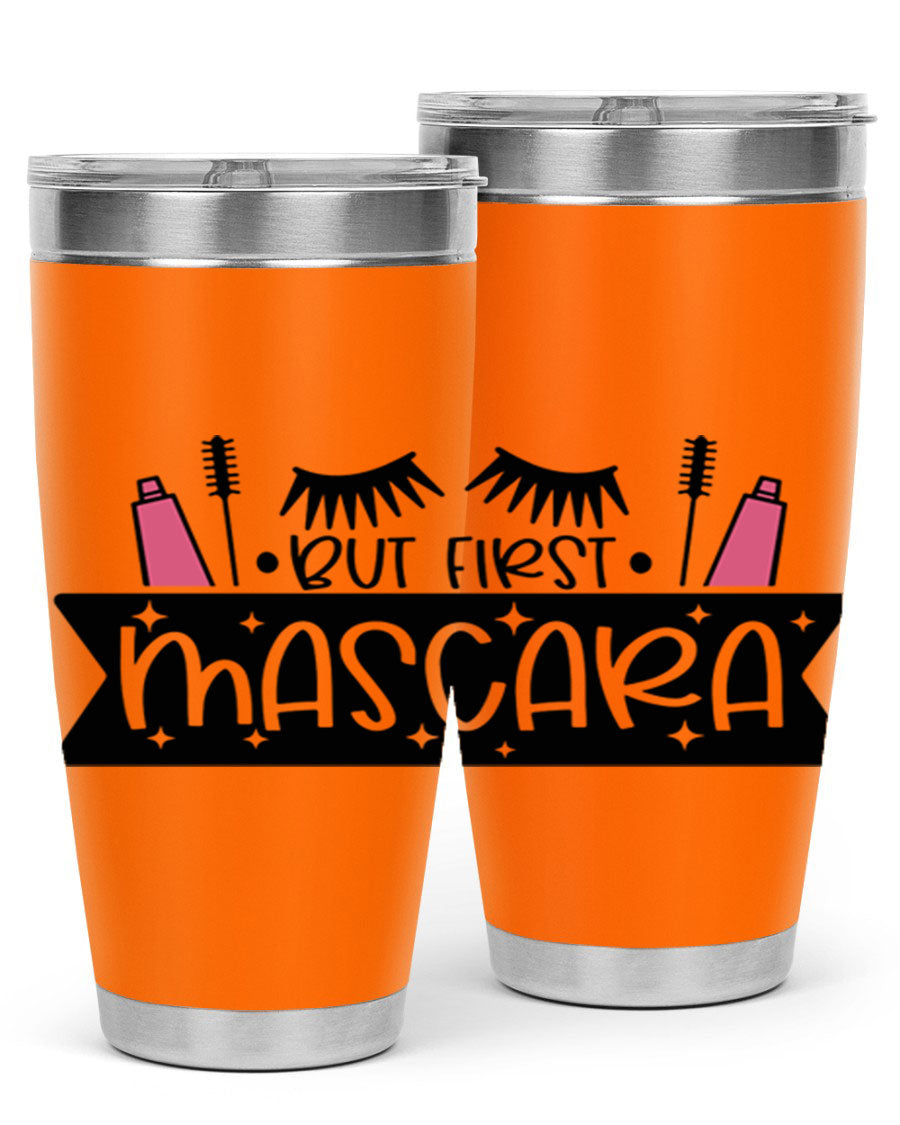 But First Mascara Style 114# tumbler in stainless steel with a stylish design, perfect for hot and cold beverages.